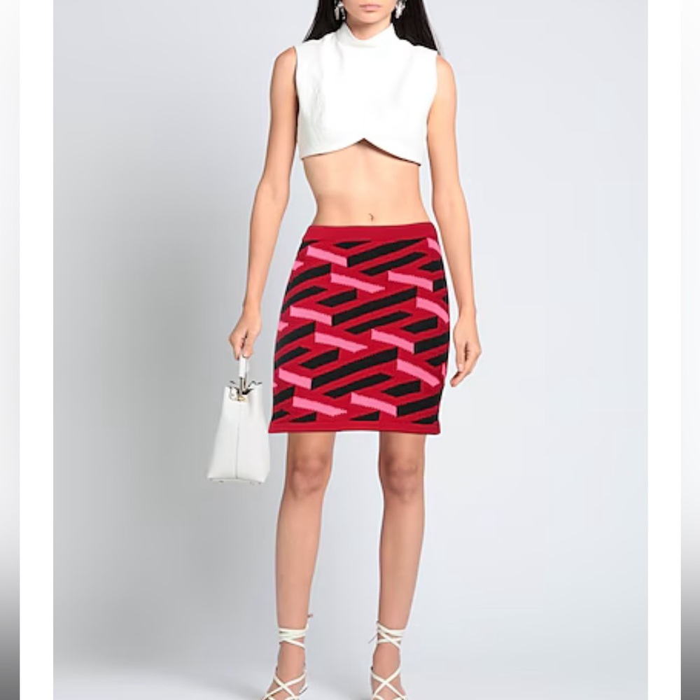 VERSACE Wool mini skirt sz 44 NWT